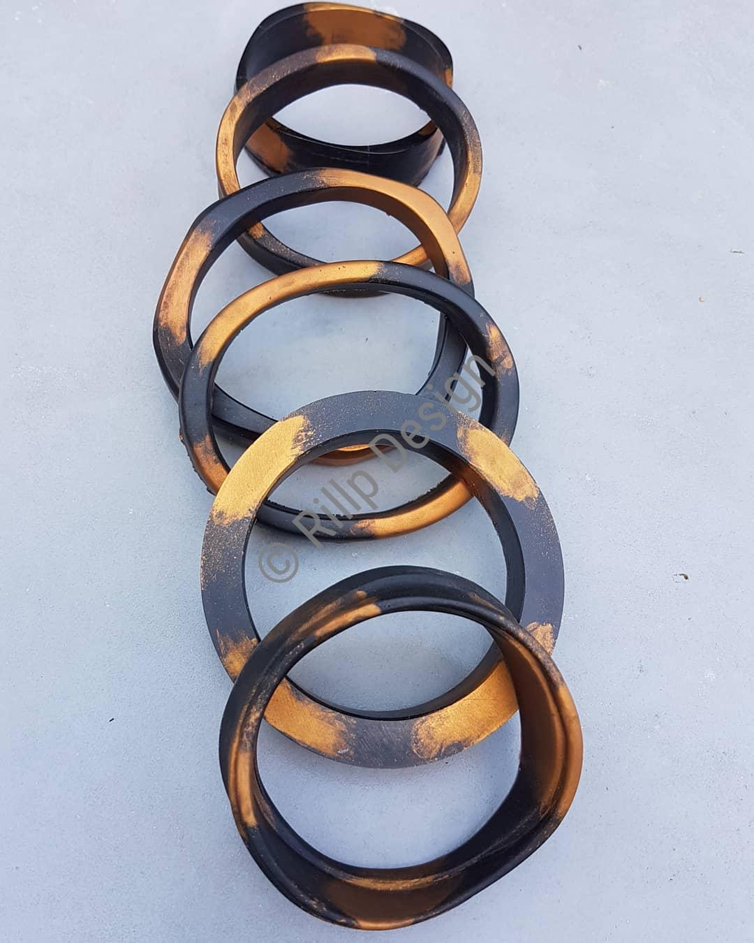 Copper Gold and Black bangles available soon