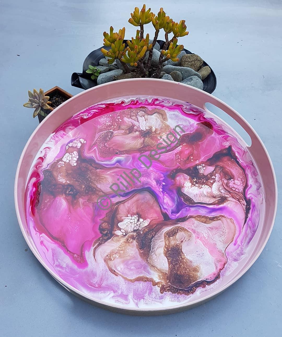 Pink clouds resin tray available now@peregianbeachmarkets